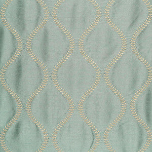 Agadir Embroidery Aqua 65753 by Schumacher Fabric