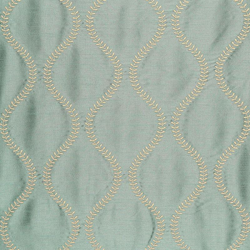 Agadir Embroidery Aqua 65753 by Schumacher Fabric Chroma 3.25" - Fabric Carolina -