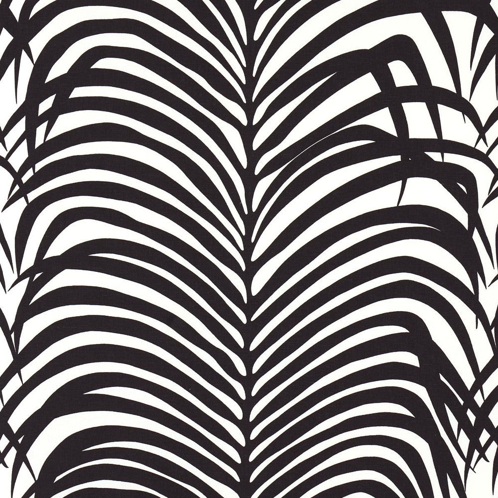 Zebra Palm Ebony 174872 by Schumacher Fabric Good Vibrations 27.0" - Fabric Carolina -