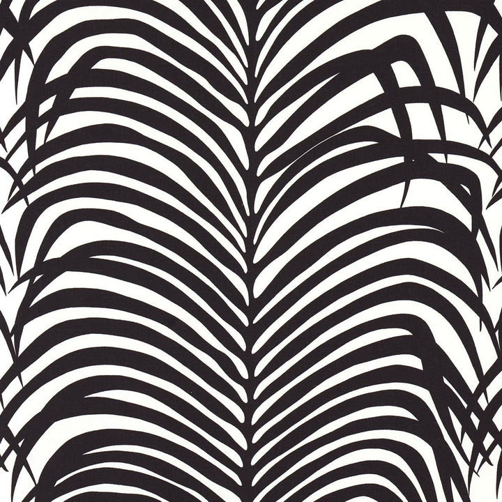 Zebra Palm Ebony 174872 by Schumacher Fabric Good Vibrations 27.0" - Fabric Carolina -