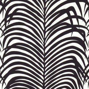 Zebra Palm Ebony 174872 by Schumacher Fabric