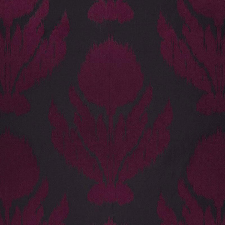 Agra Silk Weave Black Plum 65851 by Schumacher Designer Fabric Palazzo 13.5" - Swanky Fabrics -