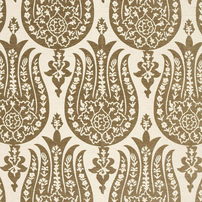 Izmir Chenille Mocha 65860 by Schumacher Fabric Chroma 6.75" - Fabric Carolina -