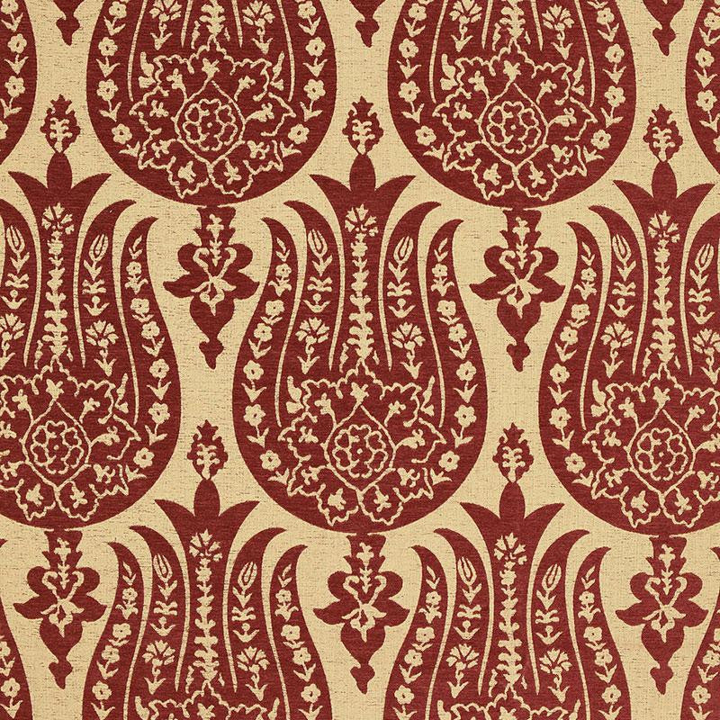 Izmir Chenille Red Earth 65862 by Schumacher Fabric Chroma 6.75" - Fabric Carolina -