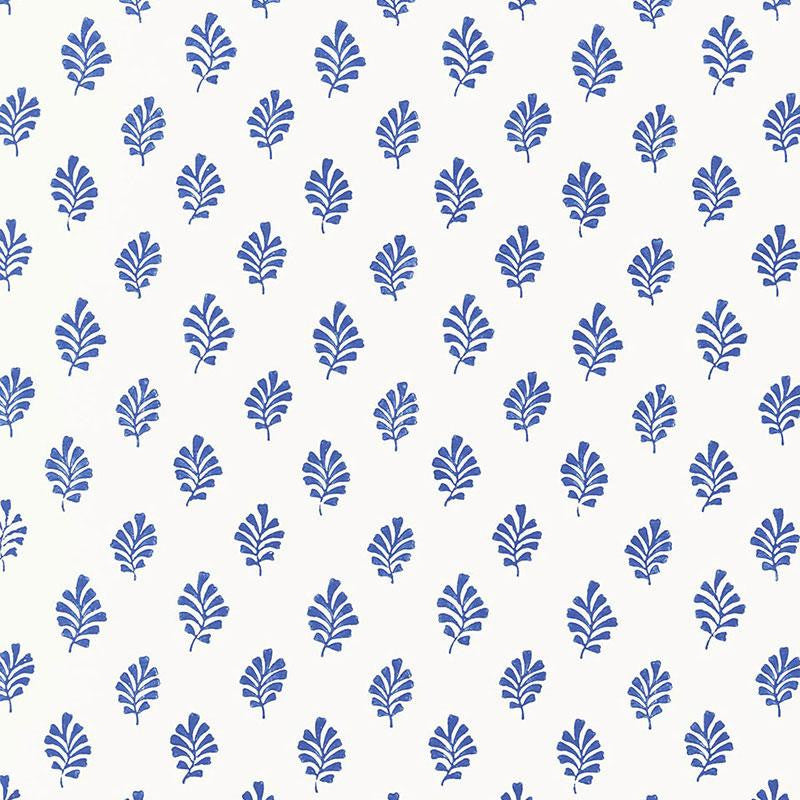 Bakara Leaf Delft 5005231 by Schumacher Wallpaper Jaipur - Fabric Carolina -