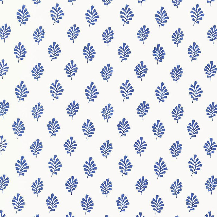 Bakara Leaf Delft 5005231 by Schumacher Wallpaper Jaipur - Fabric Carolina -
