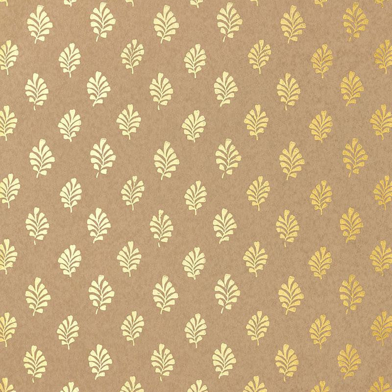 Bakara Leaf Gilt 5005233 by Schumacher Wallpaper Jaipur - Fabric Carolina -