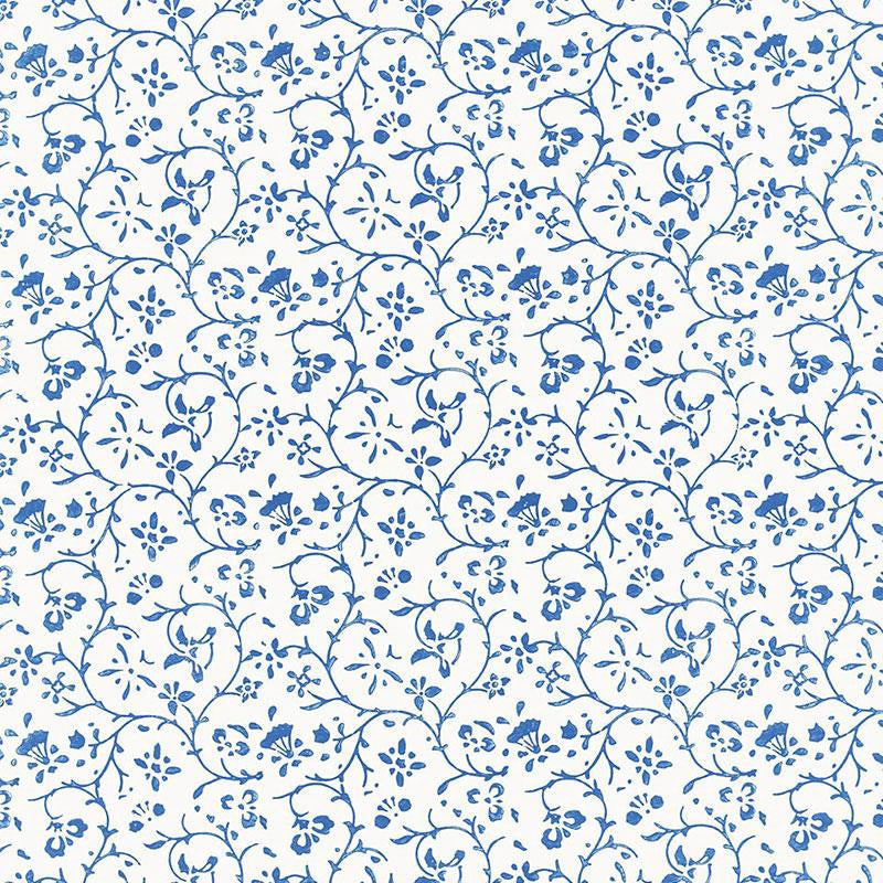 Kyara Vine Delft 5005261 by Schumacher Designer Wallpaper Jaipur - Swanky Fabrics -