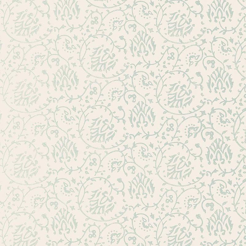 Sarana Vine Water Blue 5005272 by Schumacher Designer Wallpaper Jaipur - Swanky Fabrics -