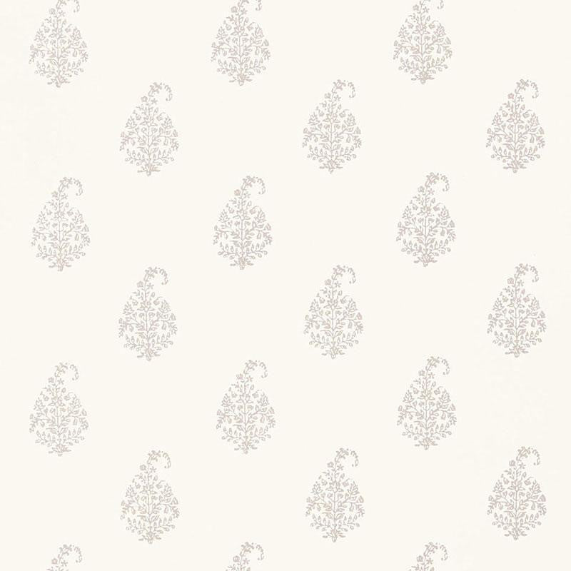 Kerala Paisley Oyster 5005280 by Schumacher Wallpaper Simply Charming - Fabric Carolina -