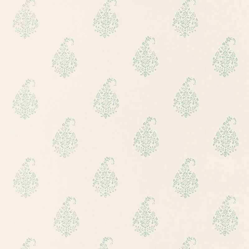 Kerala Paisley Water Blue 5005282 by Schumacher Wallpaper Simply Charming - Fabric Carolina -