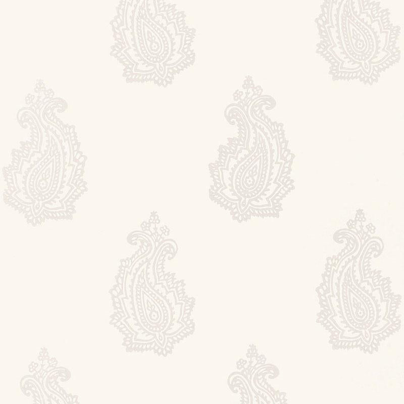 Madras Paisley Oyster 5005300 by Schumacher Wallpaper Jaipur - Fabric Carolina -