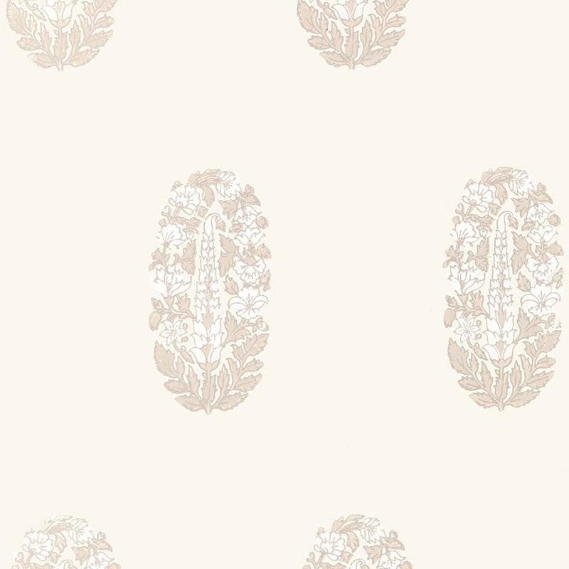 Askandra Flower Oyster 5005310 by Schumacher Designer Wallpaper Simply Charming - Swanky Fabrics -