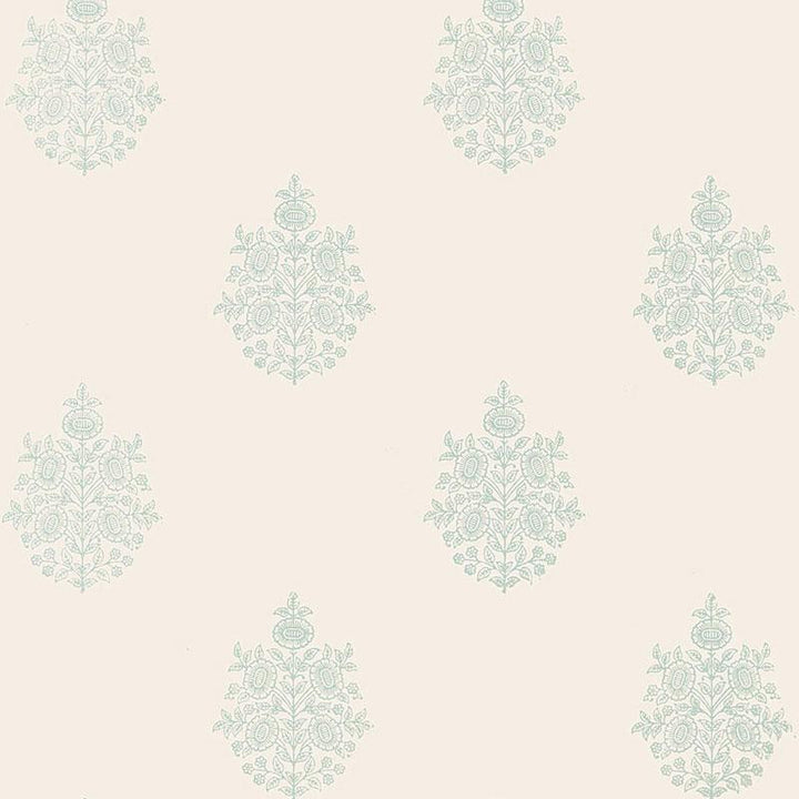 Asara Flower Water Blue 5005322 by Schumacher Wallpaper Jaipur - Fabric Carolina -