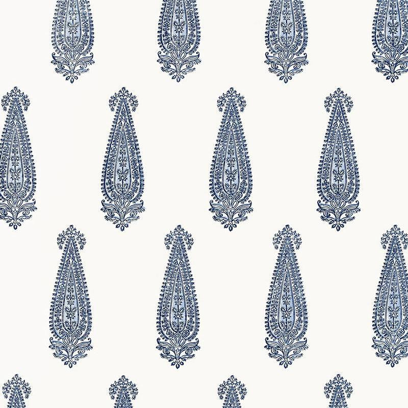 Katara Paisley Delft 5005331 by Schumacher Wallpaper Jaipur - Fabric Carolina -