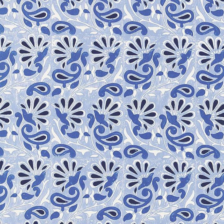 Rampura Delft 5005341 by Schumacher Designer Wallpaper Jaipur - Swanky Fabrics -