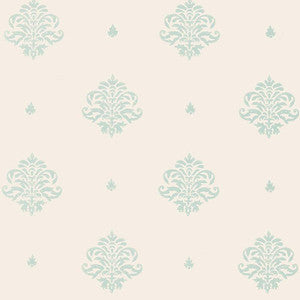Mayla Damask Water Blue 5005352 by Schumacher Wallpaper