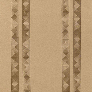 Greek Key Stripe Tabac 5005364 by Schumacher Wallpaper