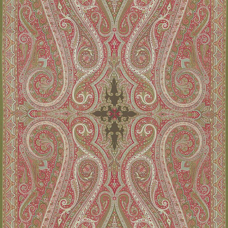 Pasha Paisley Pomegranate 174801 by Schumacher Fabric Ottoman Chic 52.5" - Fabric Carolina -
