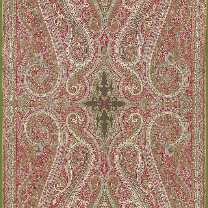 Pasha Paisley Pomegranate 174801 by Schumacher Fabric Ottoman Chic 52.5" - Fabric Carolina -