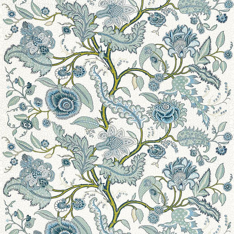 Sinhala Linen Print Sky 174812 by Schumacher Designer Fabric Martyn Lawrence Bullard 52.5" - Swanky Fabrics -