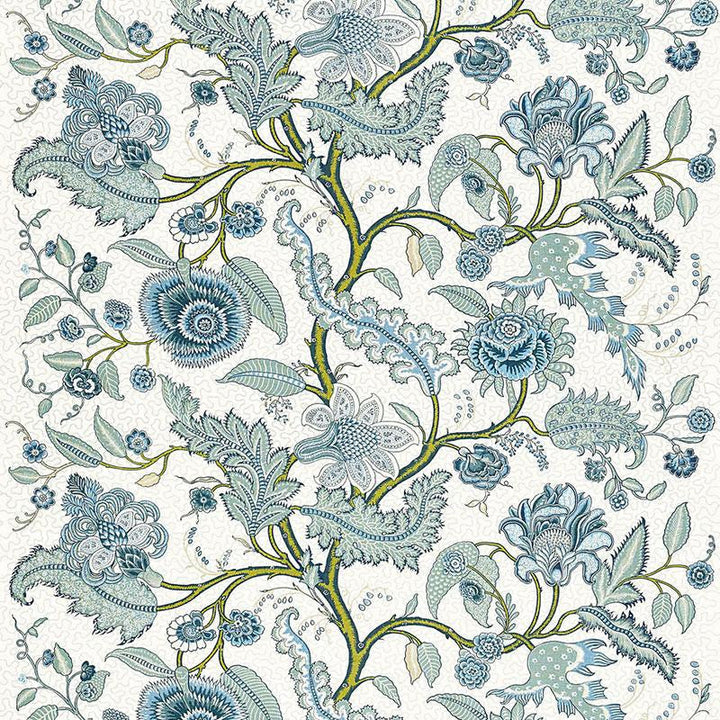 Sinhala Linen Print Sky 174812 by Schumacher Designer Fabric Martyn Lawrence Bullard 52.5" - Swanky Fabrics -