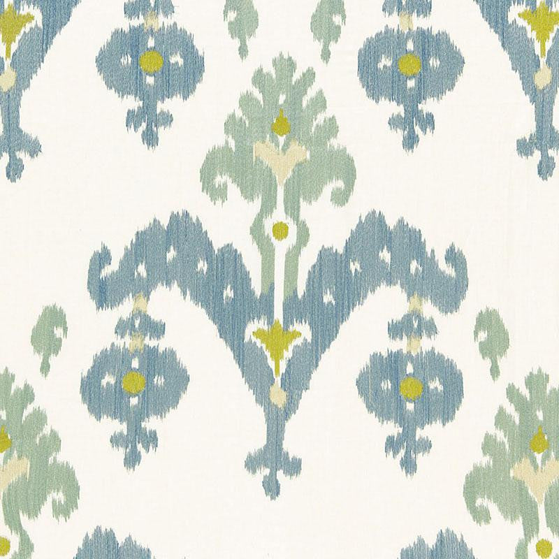 Raja Embroidery Sky 65811 by Schumacher Fabric Ottoman Chic 25.0" - Fabric Carolina -