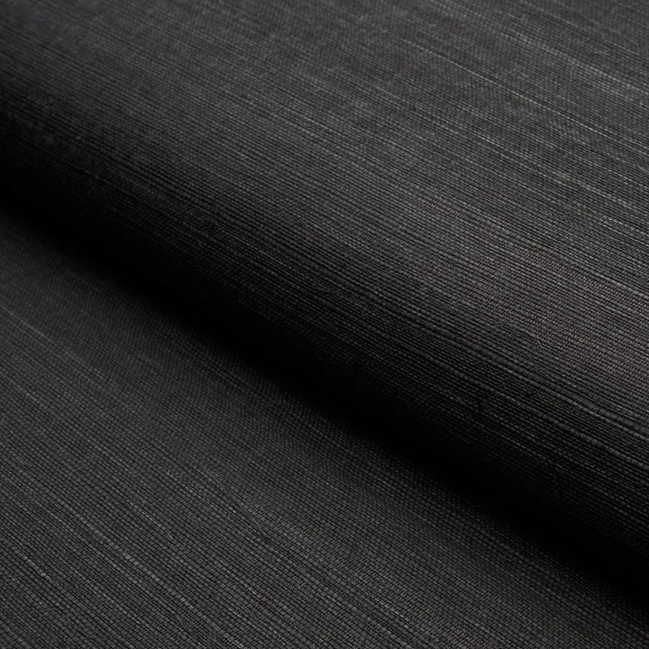 Haruki Sisal Jet 5004715 by Schumacher Designer Wallpaper Perfect Basics: Haruki Sisal - Swanky Fabrics -