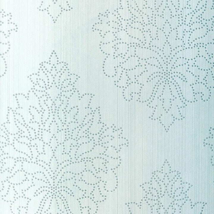 Beaded Damask Sky 5005661 by Schumacher Wallpaper Modern Glamour 27.0" - Fabric Carolina -