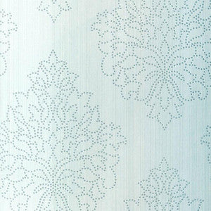 Beaded Damask Sky 5005661 by Schumacher Wallpaper
