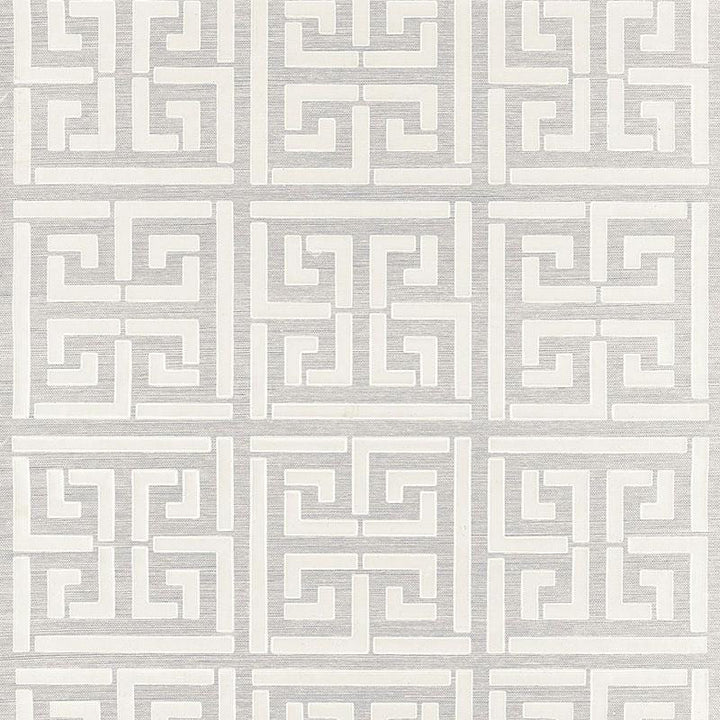 Greek Key Sisal Silver 5005690 by Schumacher Wallpaper Modern Glamour 34.0" - Fabric Carolina -