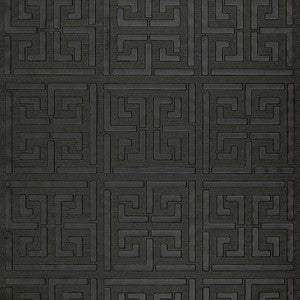 Greek Key Sisal Jet 5005692 by Schumacher Wallpaper