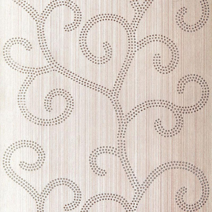 Raindrop Scroll Amethyst 5005700 by Schumacher Designer Wallpaper Modern Glamour 27.0" - Swanky Fabrics -