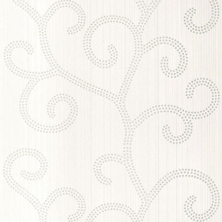 Raindrop Scroll Pearl 5005701 by Schumacher Designer Wallpaper Modern Glamour 27.0" - Swanky Fabrics -