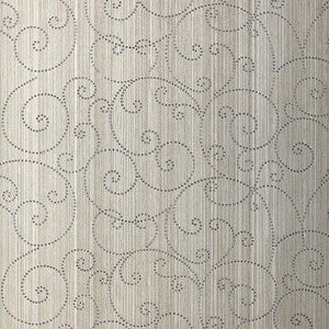 Beaded Scroll Pewter 5005721 by Schumacher Wallpaper