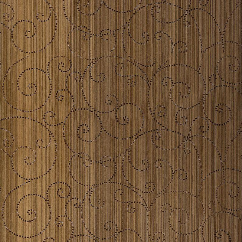 Beaded Scroll Burnished Bronze 5005723 by Schumacher Wallpaper Modern Glamour 27.0" - Fabric Carolina -