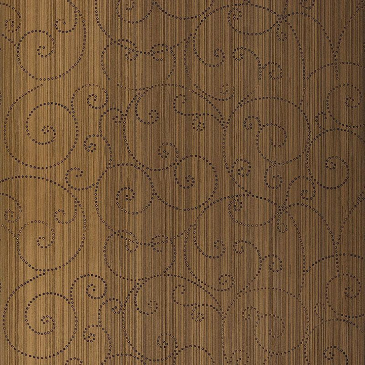 Beaded Scroll Burnished Bronze 5005723 by Schumacher Wallpaper Modern Glamour 27.0" - Fabric Carolina -