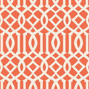 Imperial Trellis Ii Ivory / Mandarin 5005800 by Schumacher Wallpaper