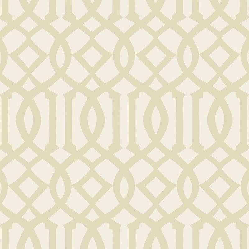 Imperial Trellis Ii Sand / Ivory 5005802 by Schumacher Wallpaper Print Happy 6.75" - Fabric Carolina -