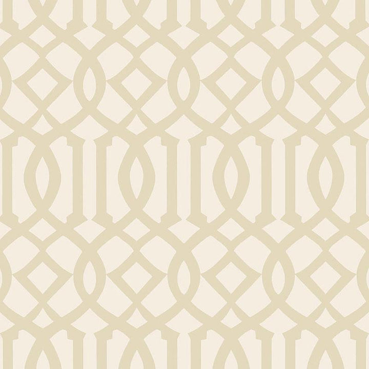 Imperial Trellis Ii Sand / Ivory 5005802 by Schumacher Wallpaper Print Happy 6.75" - Fabric Carolina -