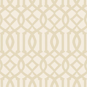 Imperial Trellis Ii Sand / Ivory 5005802 by Schumacher Wallpaper