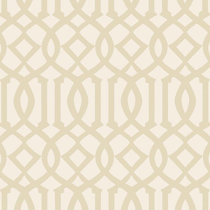 Imperial Trellis Ii Sand / Ivory 5005802 by Schumacher Designer Wallpaper Print Happy 6.75" - Swanky Fabrics -