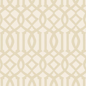 Imperial Trellis Ii Sand / Ivory 5005802 by Schumacher Wallpaper