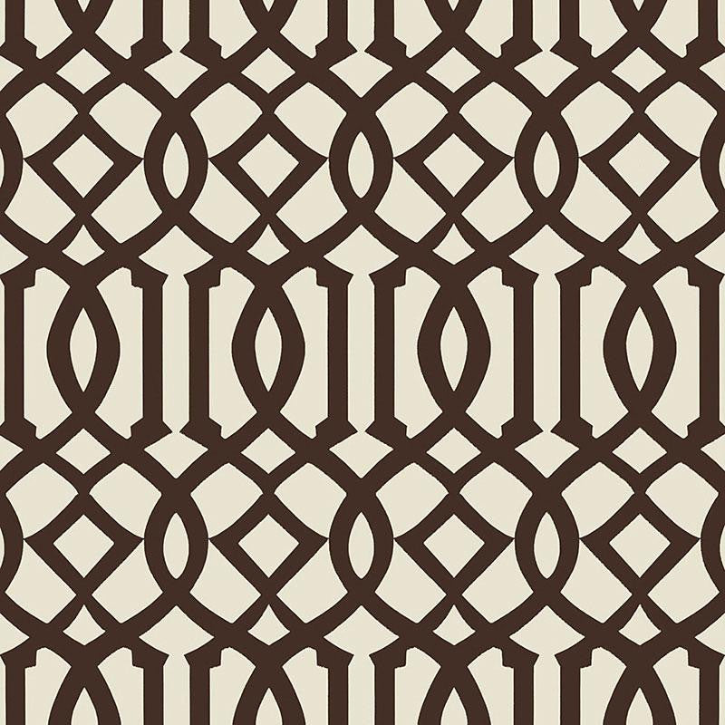 Imperial Trellis Ii Java / Cream 5005803 by Schumacher Wallpaper Print Happy 6.75" - Fabric Carolina -