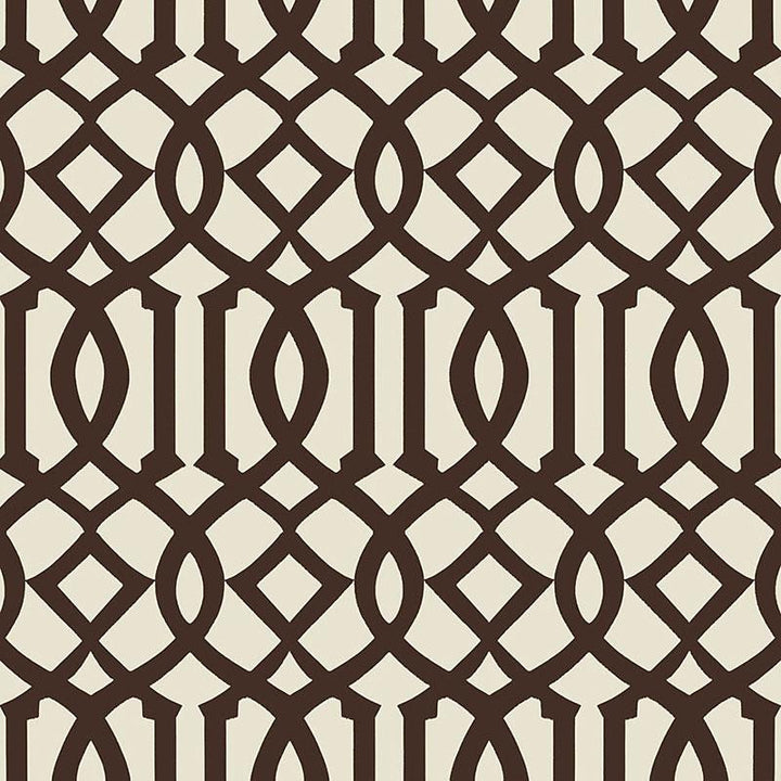 Imperial Trellis Ii Java / Cream 5005803 by Schumacher Wallpaper Print Happy 6.75" - Fabric Carolina -