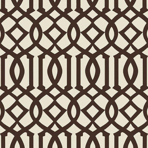 Imperial Trellis Ii Java / Cream 5005803 by Schumacher Wallpaper