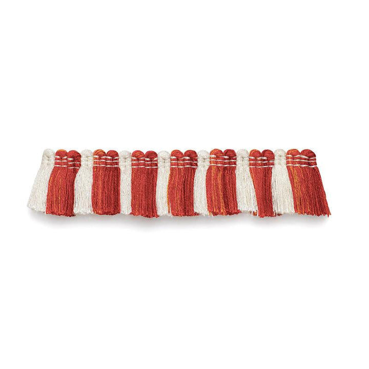 Biarritz Ruche Coral 63122 by Schumacher Designer Trim Plein Air Trimmiings - Swanky Fabrics -