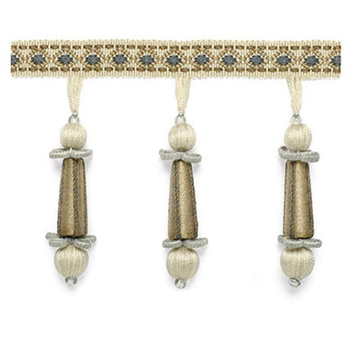 Addington Molded Tassel Fringe Moonstone 63284 by Schumacher Designer Trim Somerset - Swanky Fabrics -