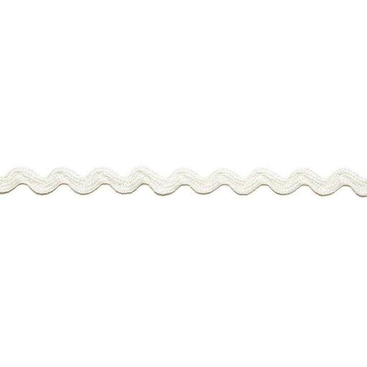 Chantal Linen Rickrack Blanc 65460 by Schumacher Trim Au Naturel - Fabric Carolina -