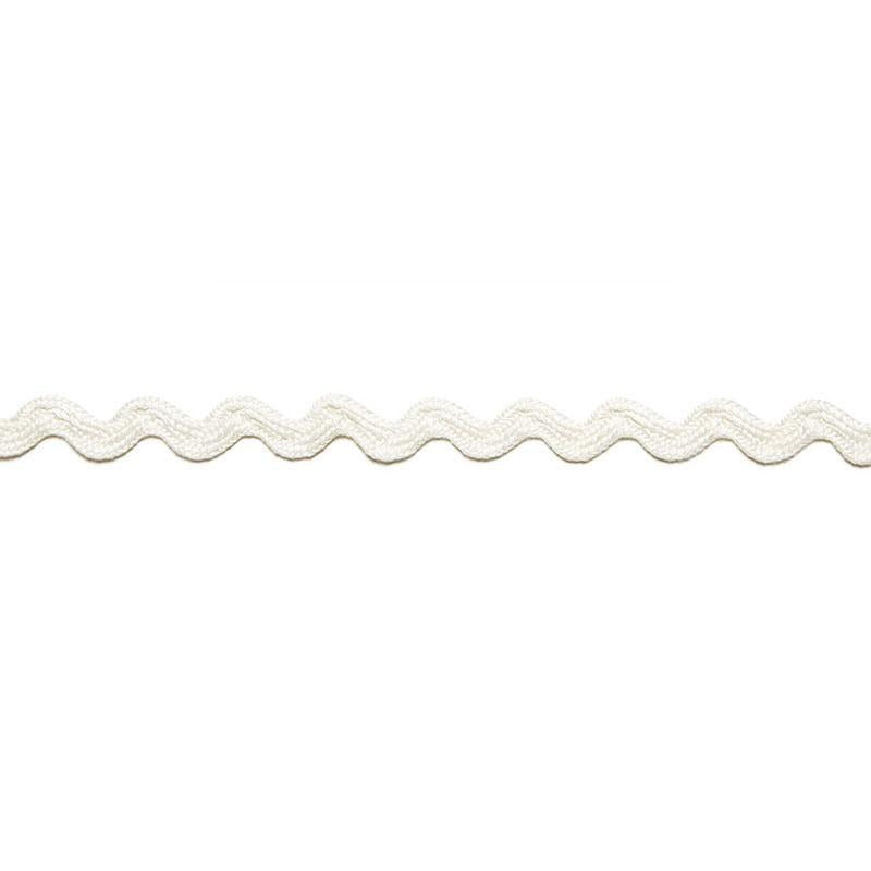 Chantal Linen Rickrack Blanc 65460 by Schumacher Designer Trim Au Naturel - Swanky Fabrics -